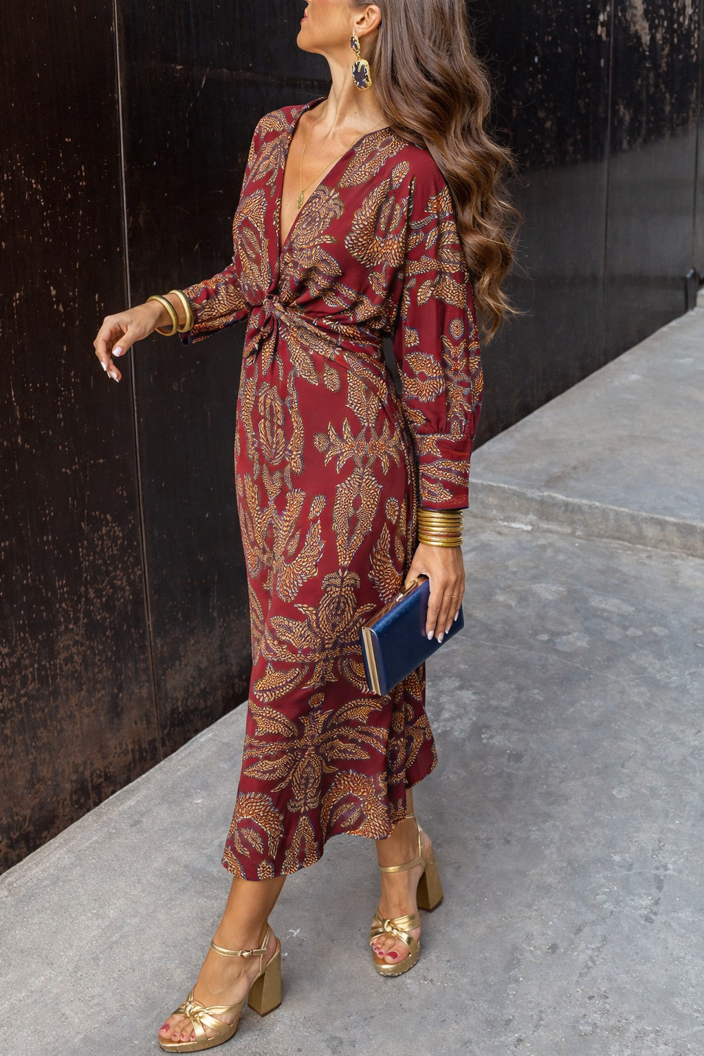 Selene | VESTIDO MIDI CON ESTAMPADO