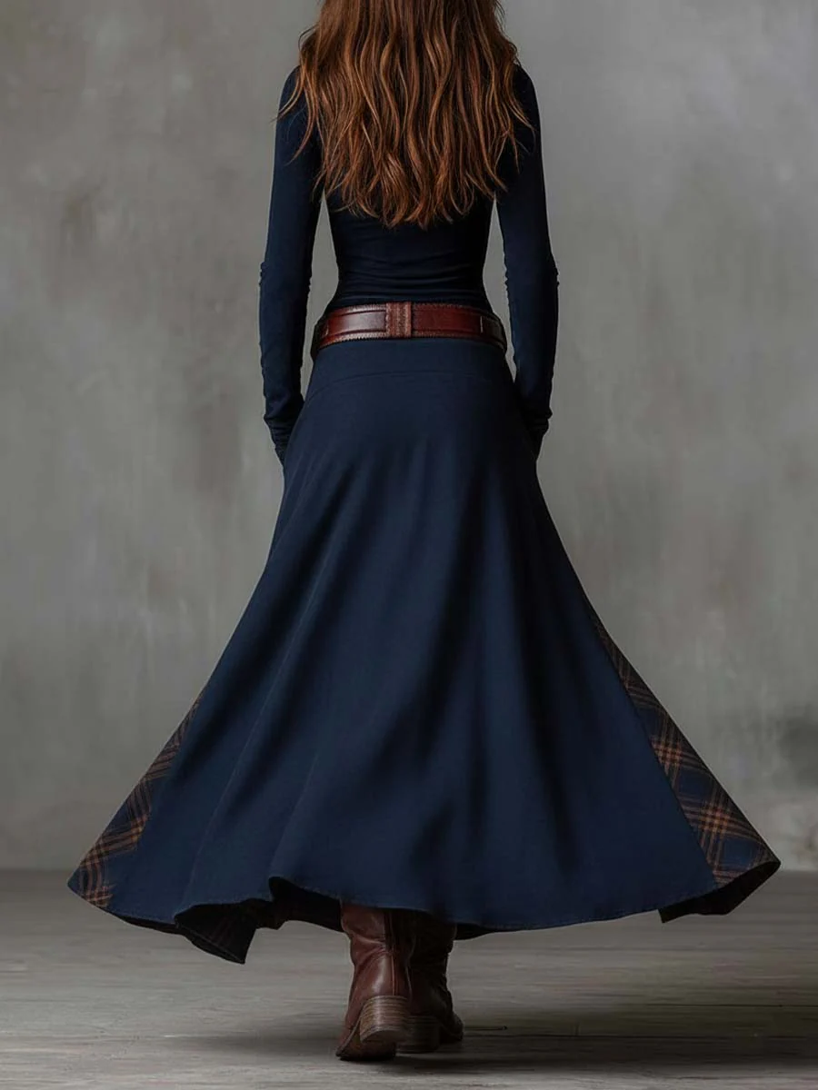 Azucena | Vestido maxi de ante con cinturón